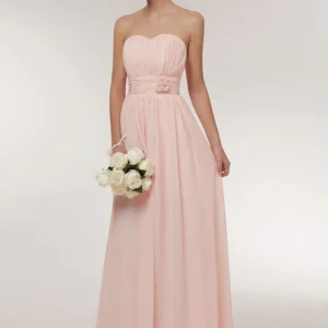 Robe Demoiselle d'Honneur Rose Bustier