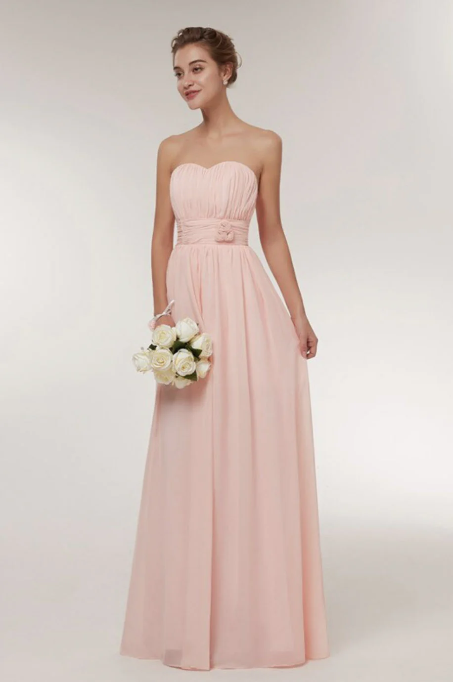 Robe Demoiselle d'Honneur Rose Bustier – Image 2