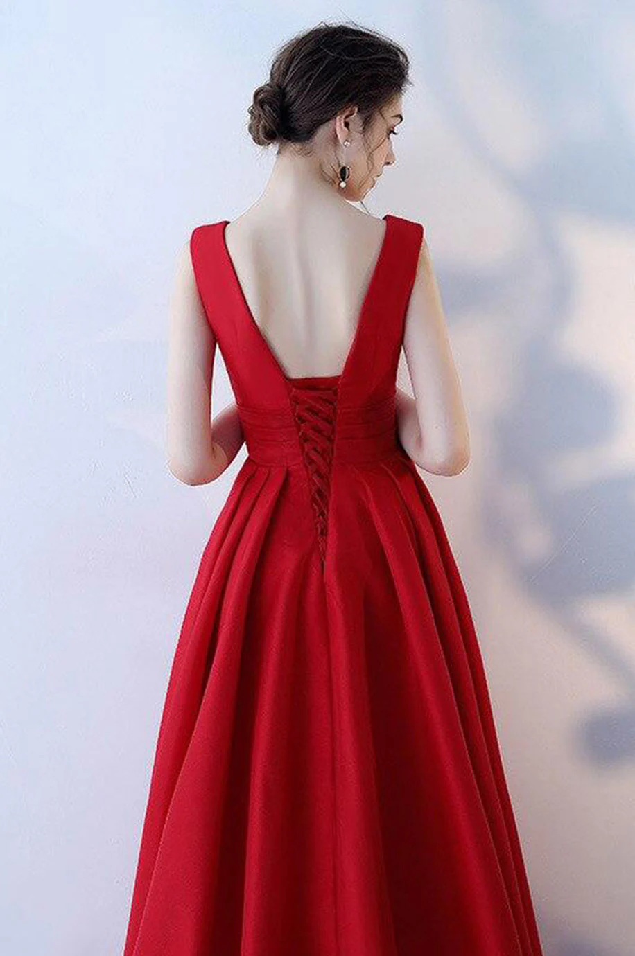 Robe Demoiselle d'Honneur Femme Rouge – Image 4