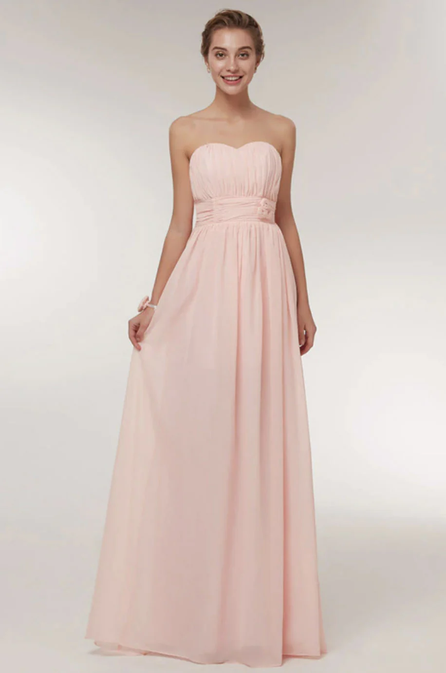 Robe Demoiselle d'Honneur Rose Bustier – Image 3