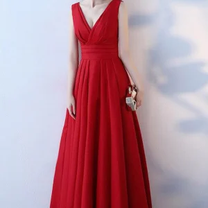 Robe Demoiselle d'Honneur Femme Rouge