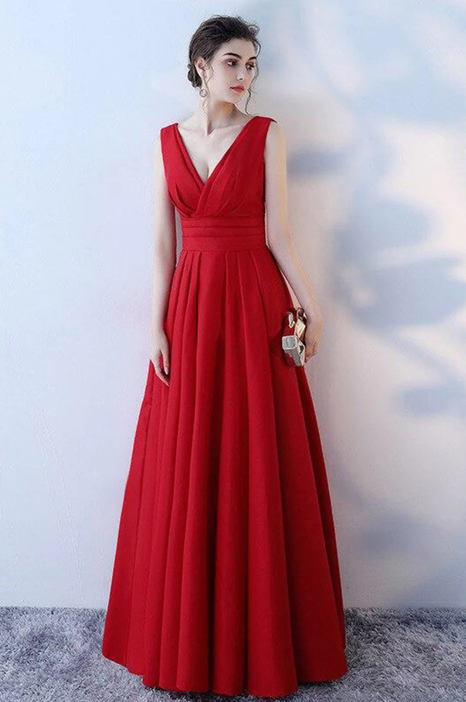 Robe Demoiselle d'Honneur Femme Rouge – Image 2