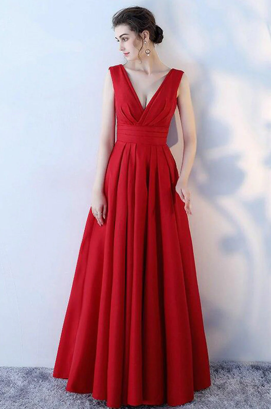 Robe Demoiselle d'Honneur Femme Rouge – Image 3