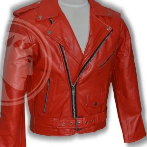 Blouson Moto Homme Style Perfecto ROUGE