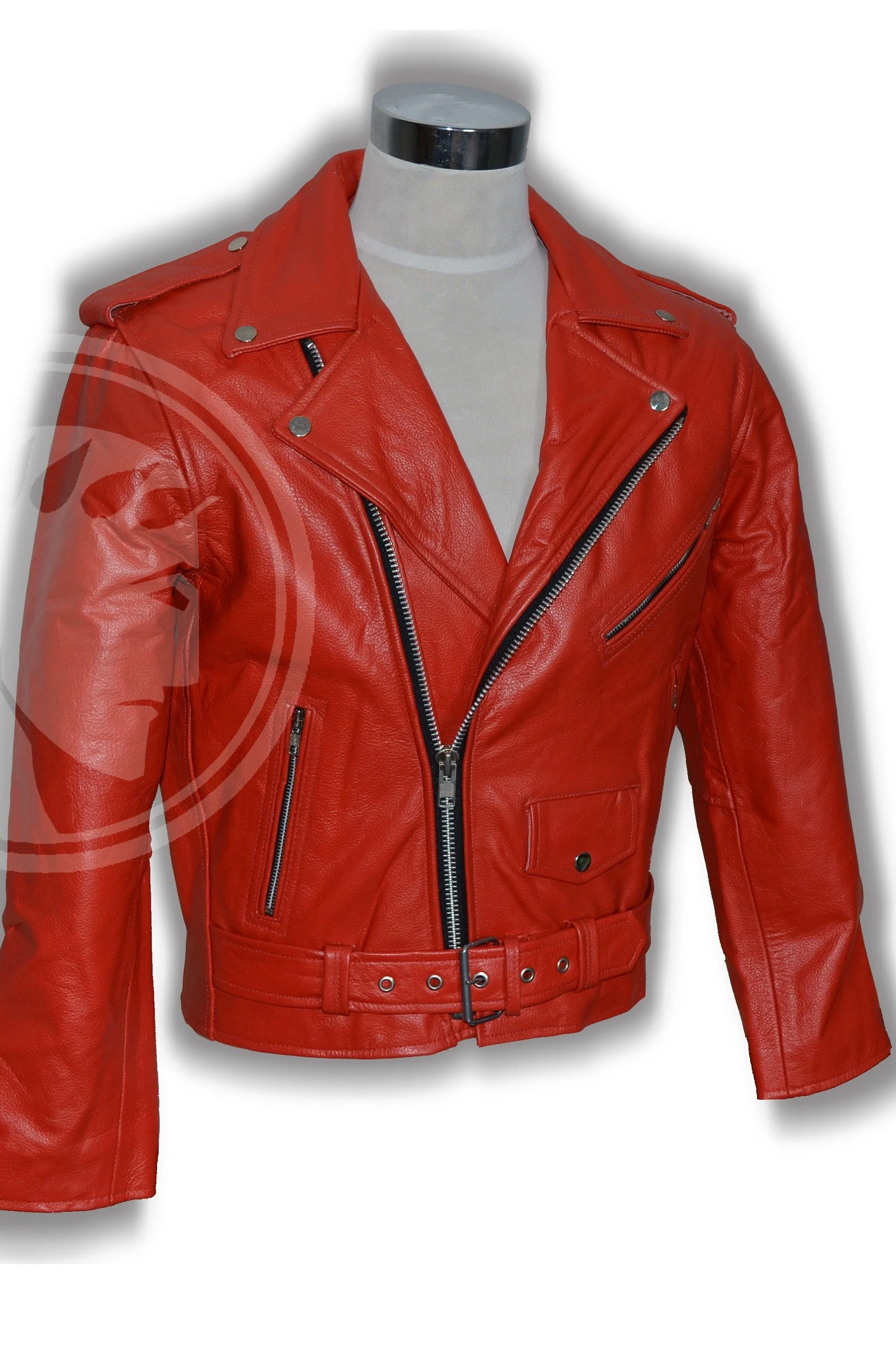 Blouson Moto Homme Style Perfecto ROUGE