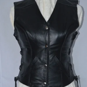 Gilet Biker Boléro en Cuir pour Femme