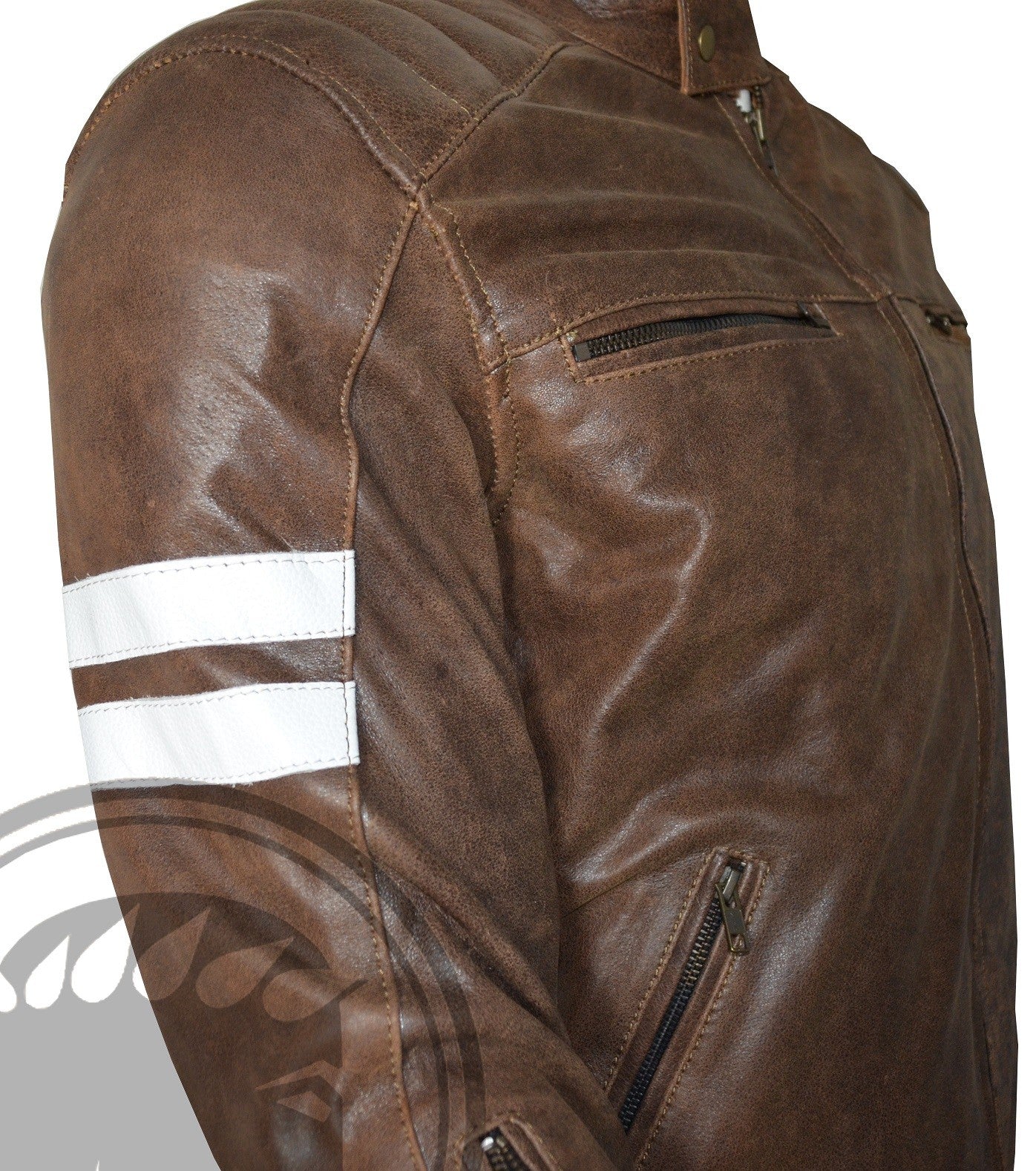 Blouson Moto Homme Marron VINTAGE en Cuir – Image 4