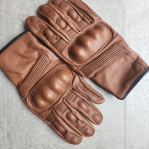 Gants Moto 100% Cuir Marron clair