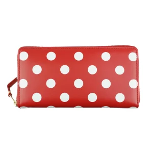 DOTS PRINTED LEATHER - RED