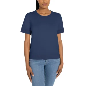 Bearpaw - Haut crocheté ras du cou à manches courtes pour femmes