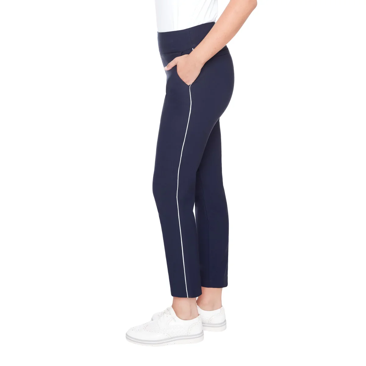 S.C. Golf pantalon de golf enfilable avec bande passepoilée pour femmes – Image 5