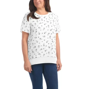 Hilary Radley - Haut deux épaisseurs à manches courtes pour femmes