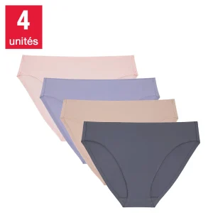 Halston - Culottes bikini d’apparence lisse pour femmes, paquet de 4