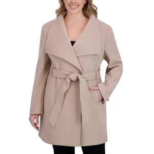 DKNY - Manteau ceinturé à col châle pour femmes
