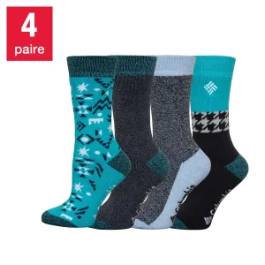 Columbia - Chaussettes thermiques pour femmes, 4 paires