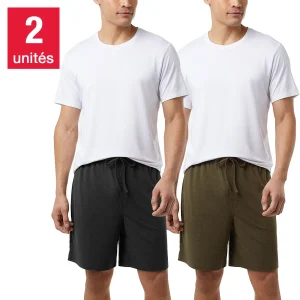 32 Degrees - Short de détente pour hommes, paquet de 2