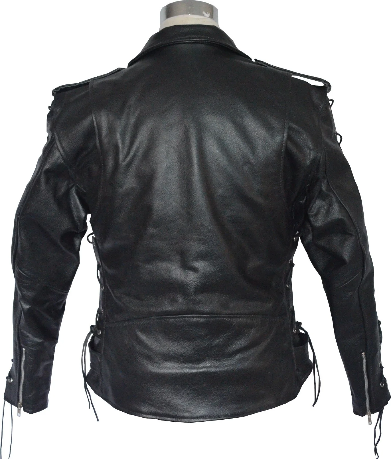 Blouson Moto Homme Style Perfecto Noir Avec Lacets – Image 2