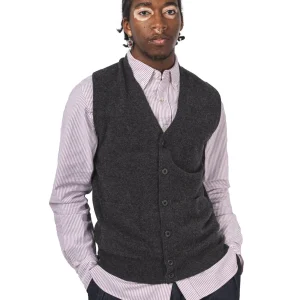 BUTTON KNIT VEST SOLID