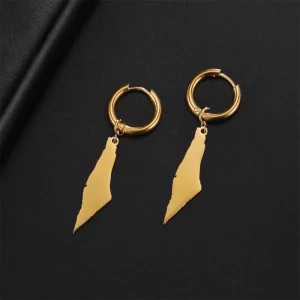 Boucle d'Oreilles Palestine Plaqué Or