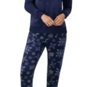 Nautica - Ensemble de pyjama en molleton soyeux Henley pour femme