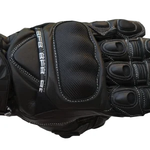 Gants Moto RACING courts en Cuir Noir