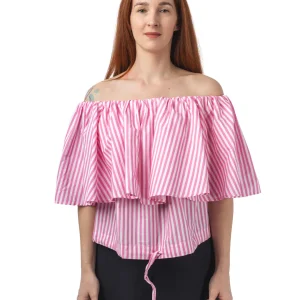 Hiebe striped off shoulder top