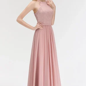 Robe Demoiselle d'Honneur Rose Dentelle