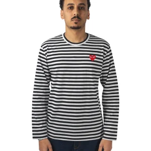 Striped L/S T-Shirt Red Emblem