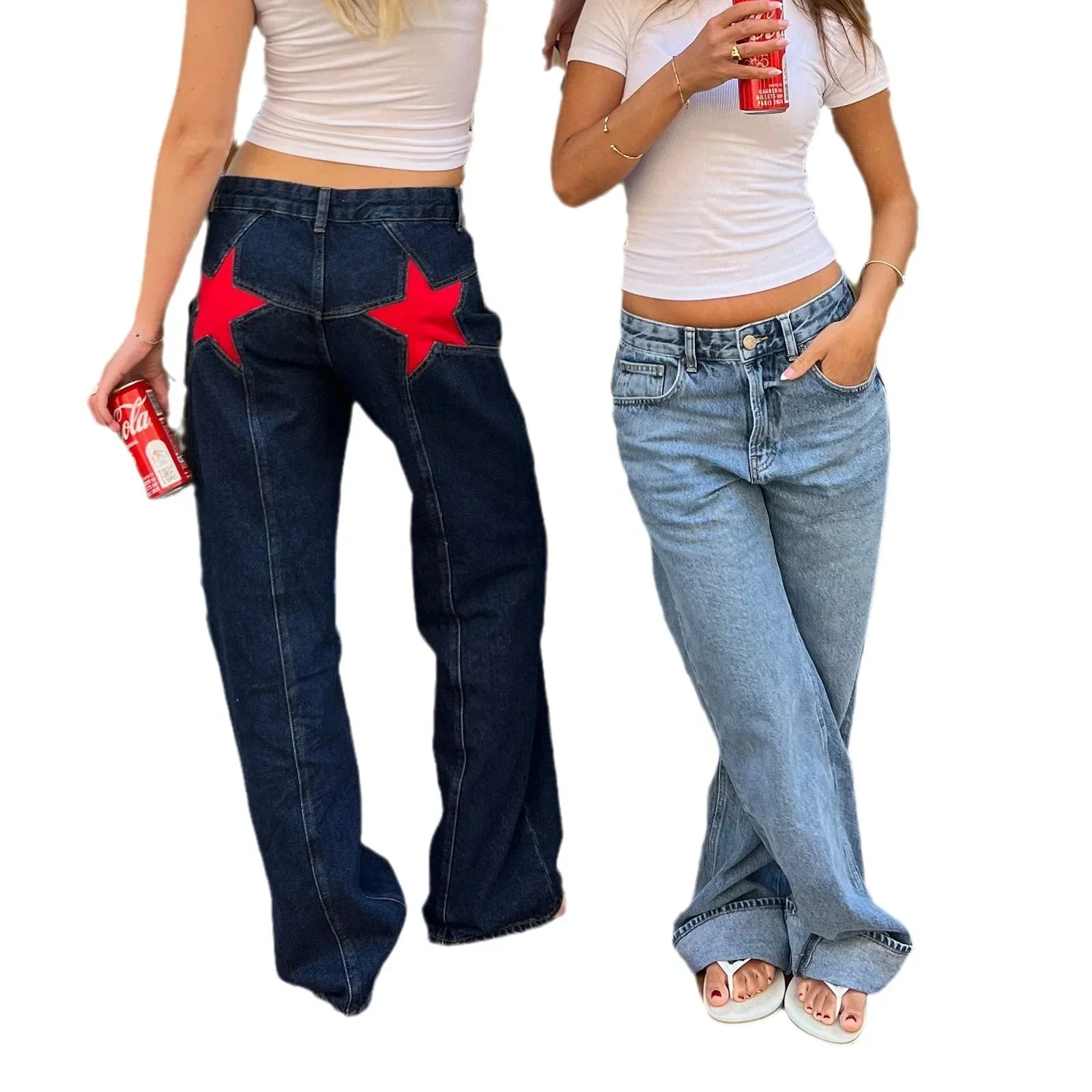 Jean Bootcut Femme - Pantalon en Denim Imprimé Léopard & Étoiles – Image 8