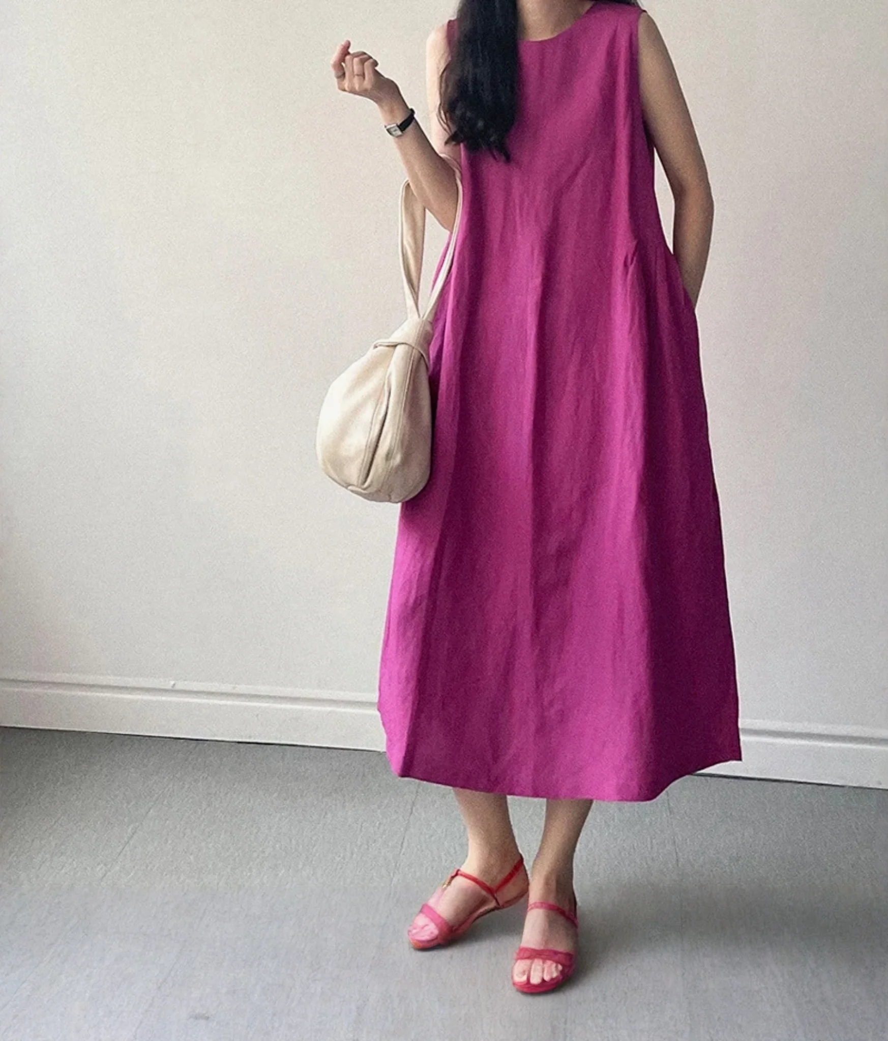 Robe lin violet – Image 4