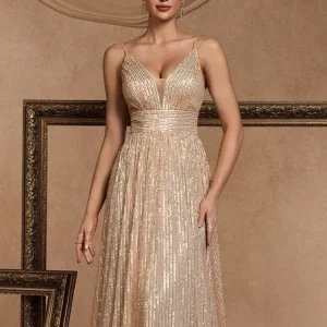 Robe demoiselle d'honneur champagne dorée