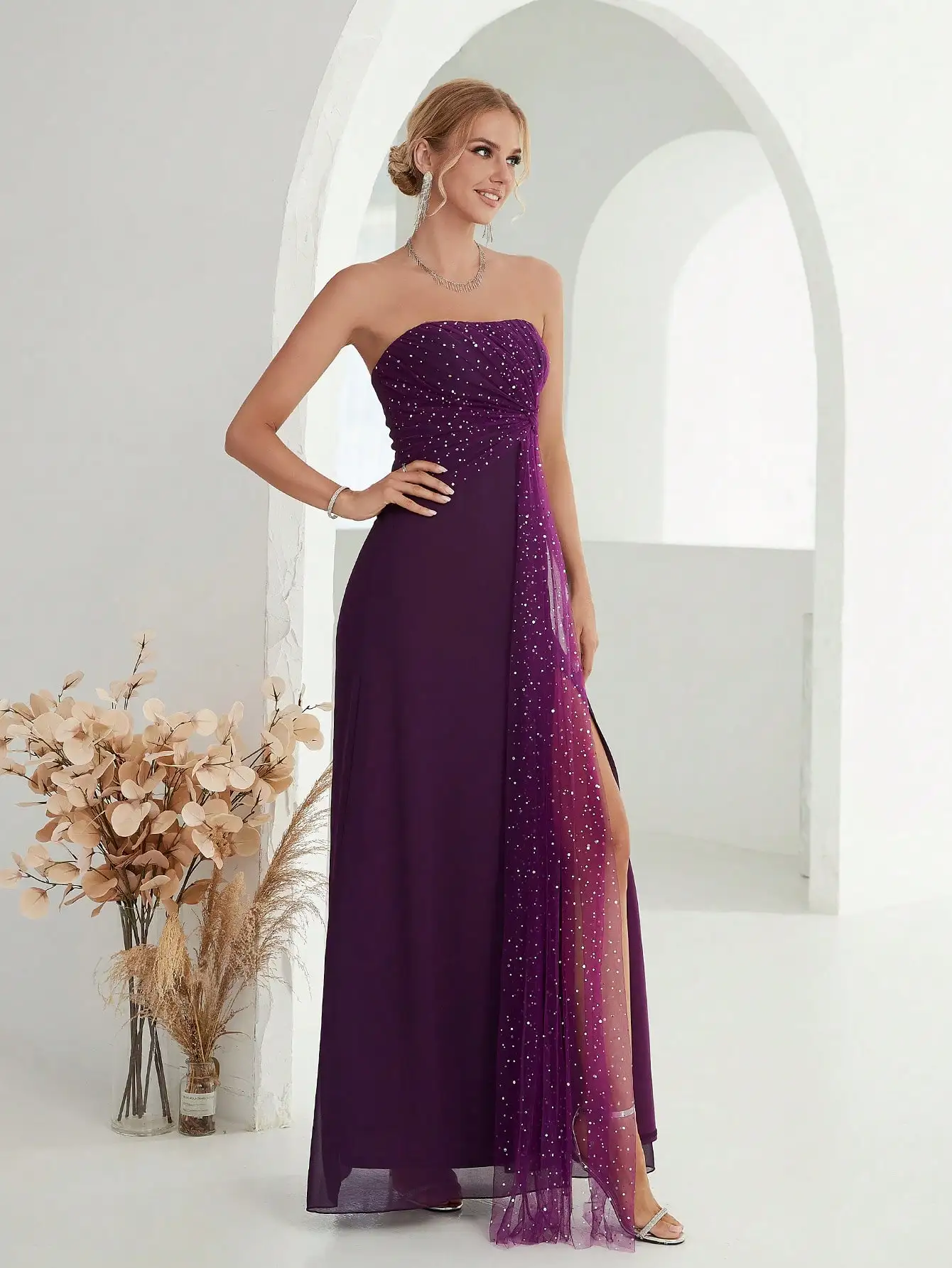 Robe de soirée violet foncé – Image 4