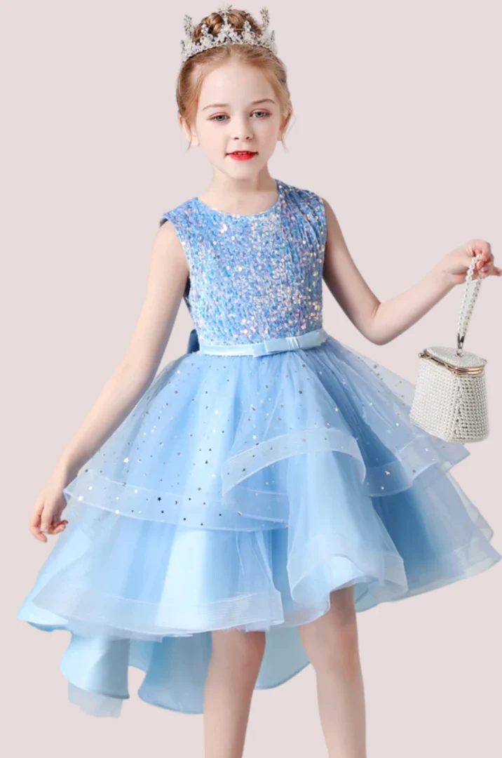 Robe Demoiselle d'Honneur Fille Bleu Ciel – Image 2