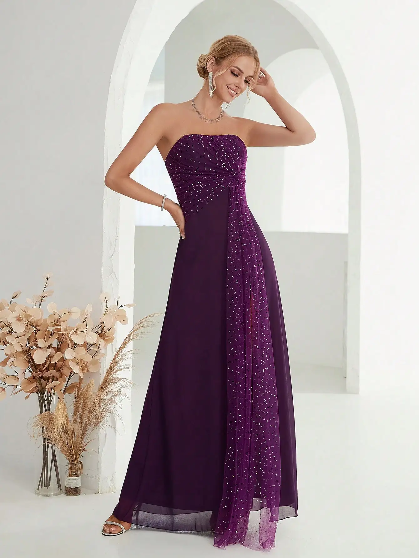 Robe de soirée violet foncé – Image 5