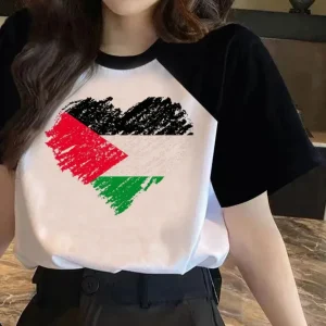 T Shirt Palestine Femme Coeur
