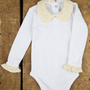 Body bébé à col manches longues - Ida (col corolle)