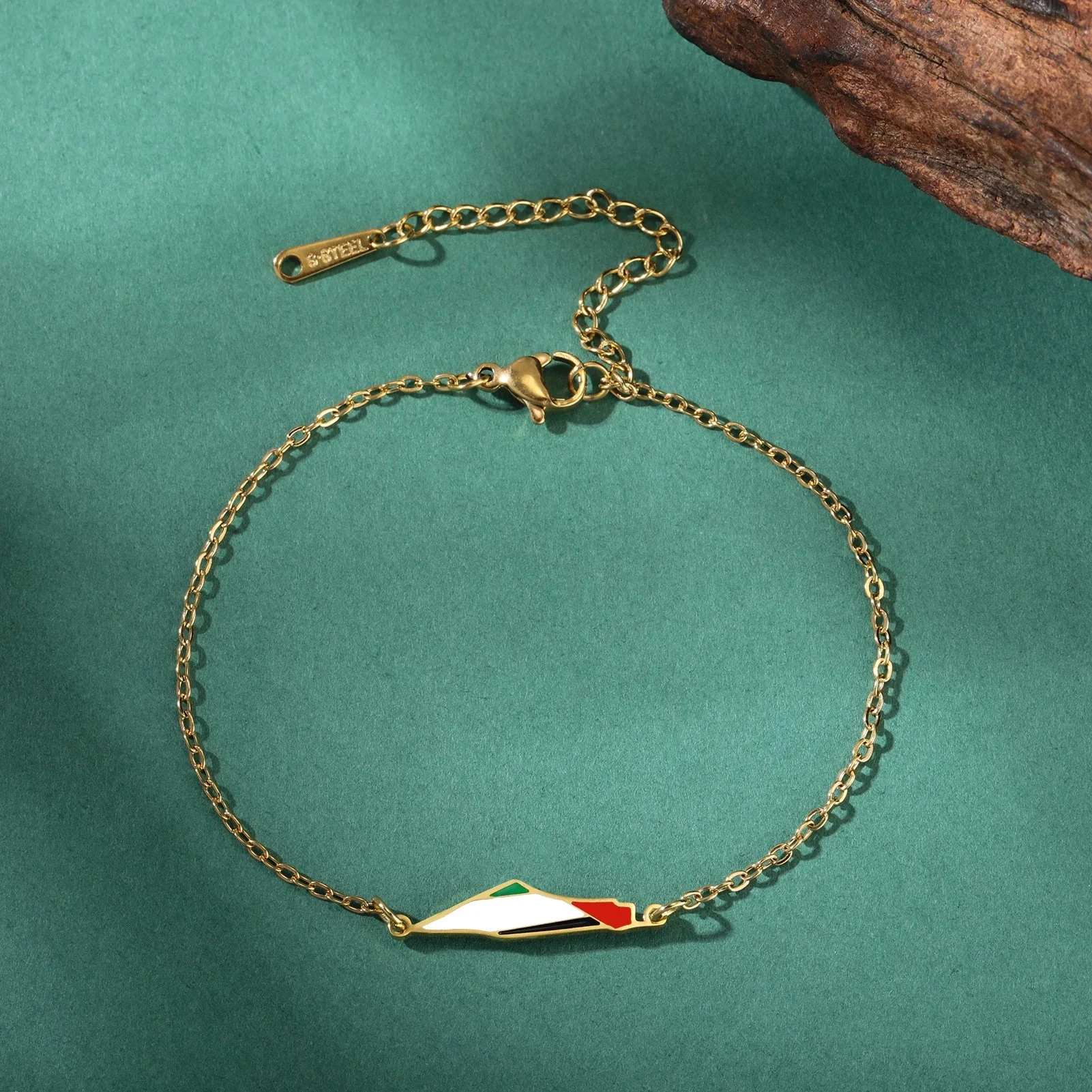 Bracelet Palestine Map Or Plaqué – Image 3