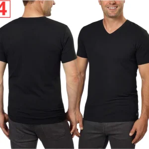 Calvin Klein - T-shirt pour homme à col en V - Paquet de 4
