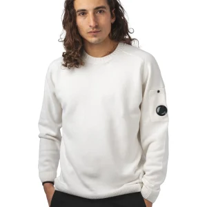 COTTON CHENILLE CREWNECK LENS SWEATER