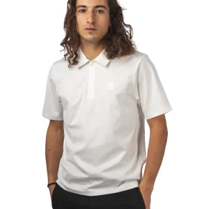 METROPOLIS SERIES MERCERIZED JERSEY SHORT SLEEVE HALF ZIP POLO