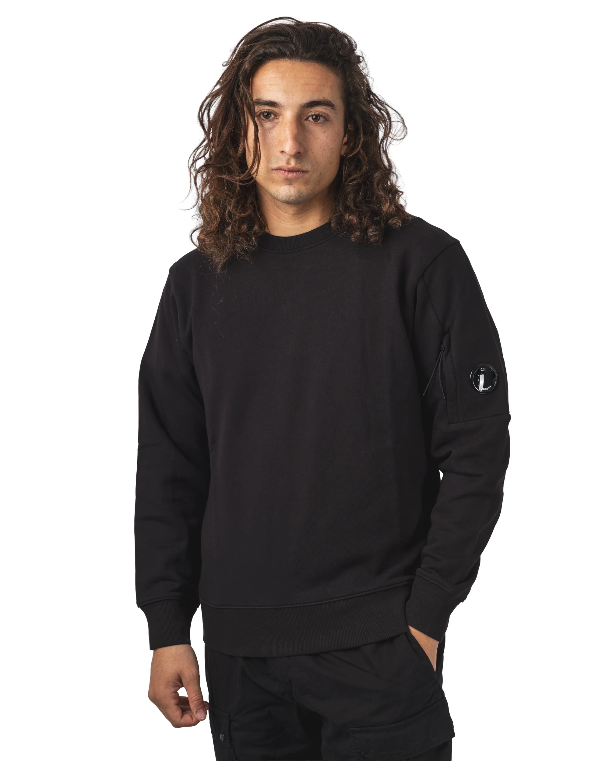 Diagonal Raised Fleece Crewneck Lens Sweatshirt – Image 2