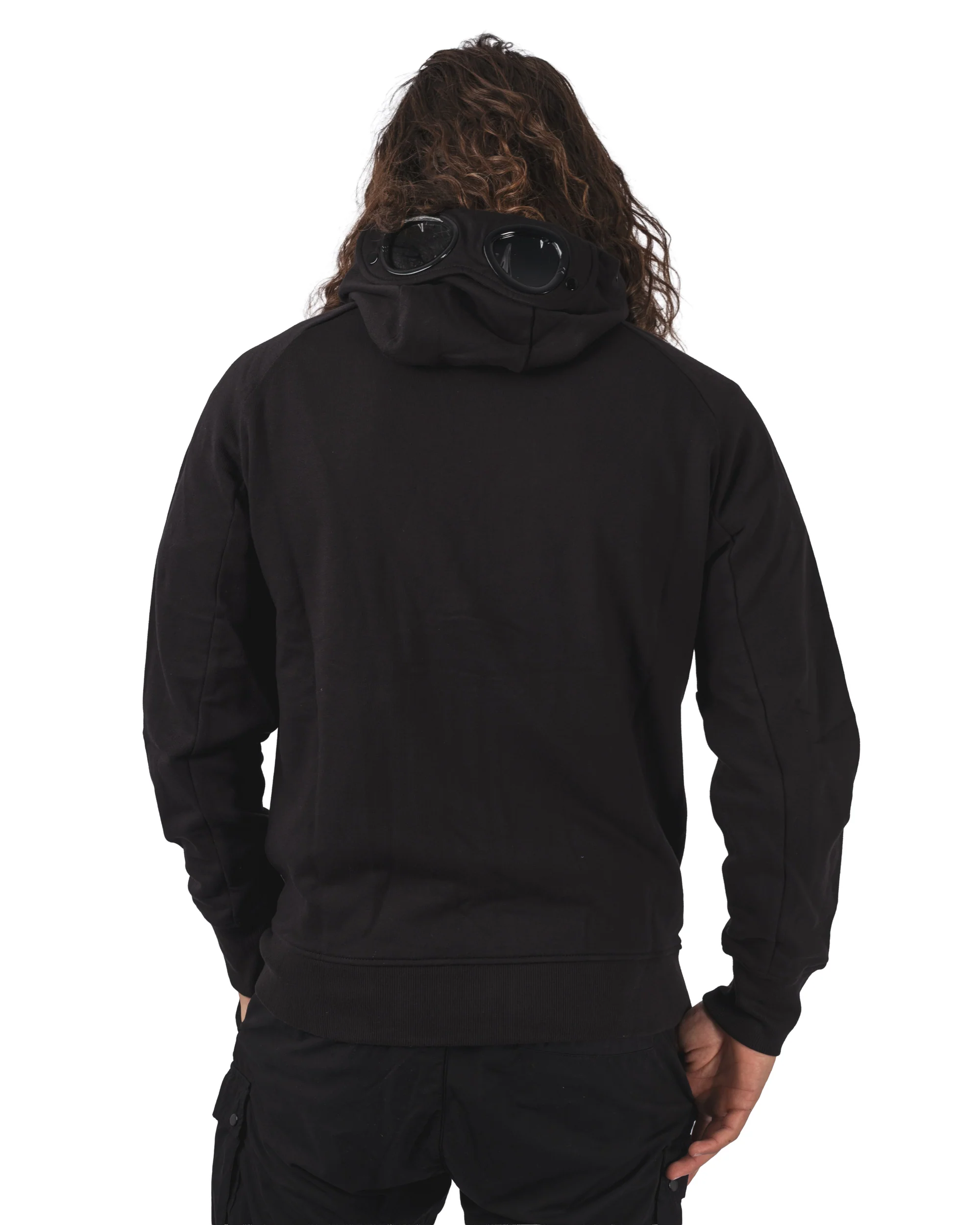Diagonal Raised Fleece Hooded Full Zip Sweatshirt – Image 5