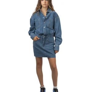 Ilene Embo Denim Dress