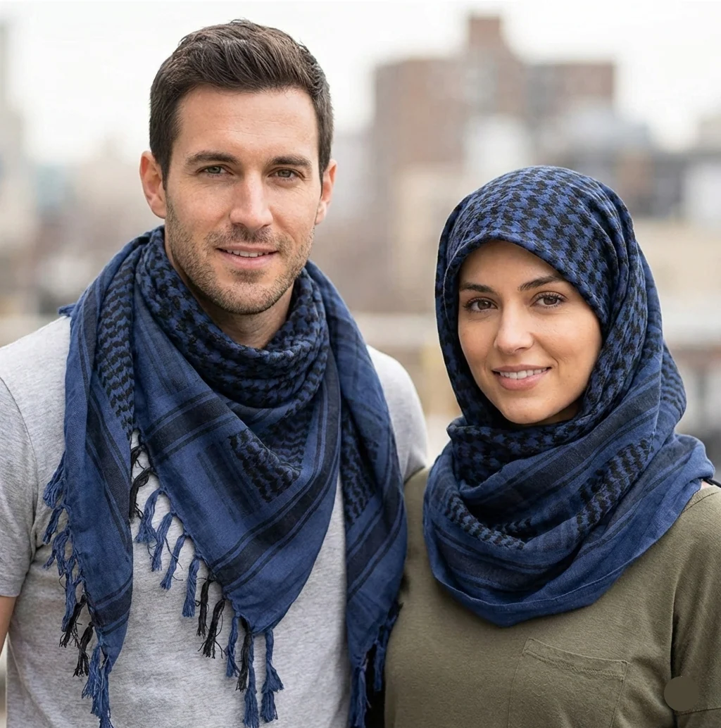 Keffieh Palestinien Original Bleu – Image 3