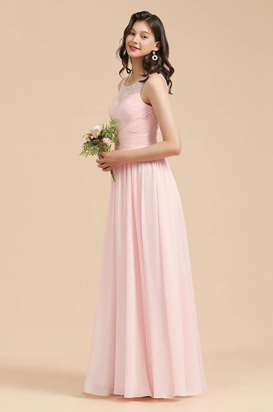 Robe Demoiselle d'Honneur Rose Perle – Image 4