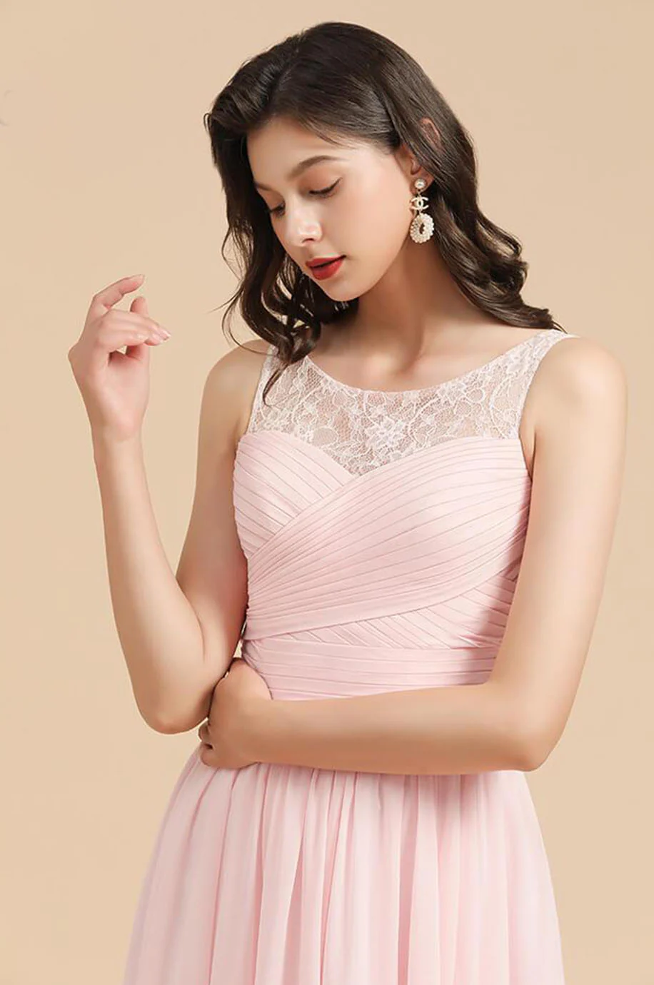 Robe Demoiselle d'Honneur Rose Perle – Image 5