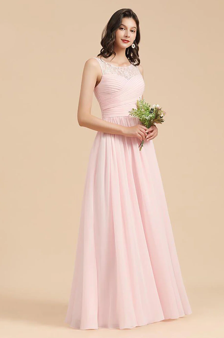 Robe Demoiselle d'Honneur Rose Perle – Image 6