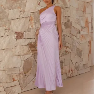 Robe plissée violette