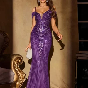 Robe sequin violet