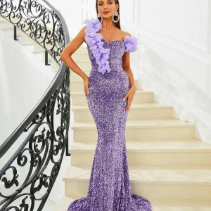Robe violette paillette